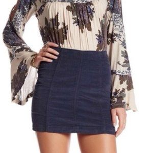 Free People Modern Femme Cord Mini Skirt 90s Clueless Blue Size 2